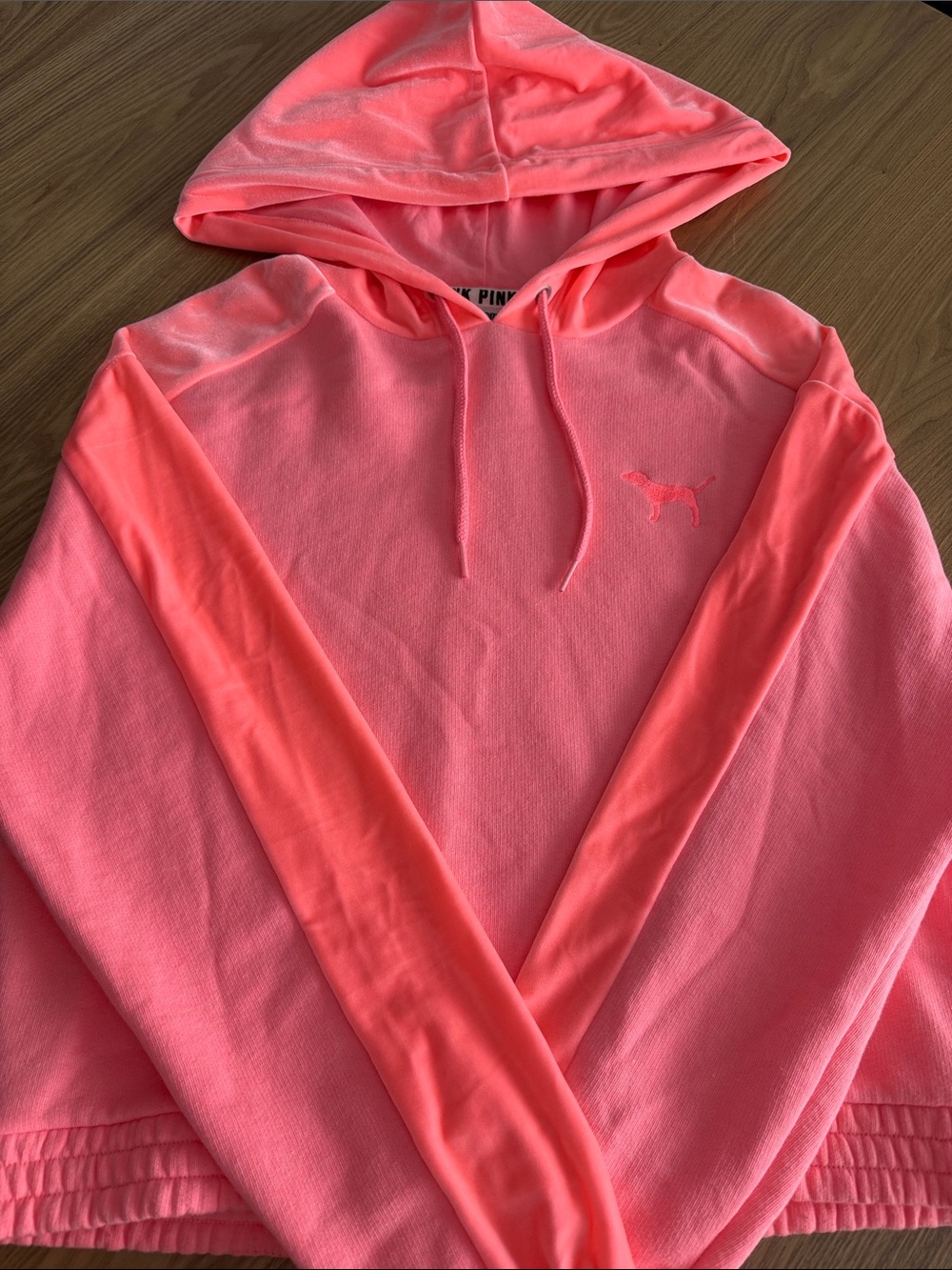 PINK Victoria’s Secret Velvet Hoodie - Coral Pink